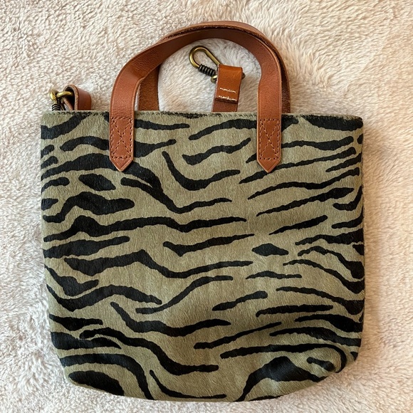 NWT Madewell The Small Transport Crossbody in Zebra Calf Hair - Picture 8 of 13